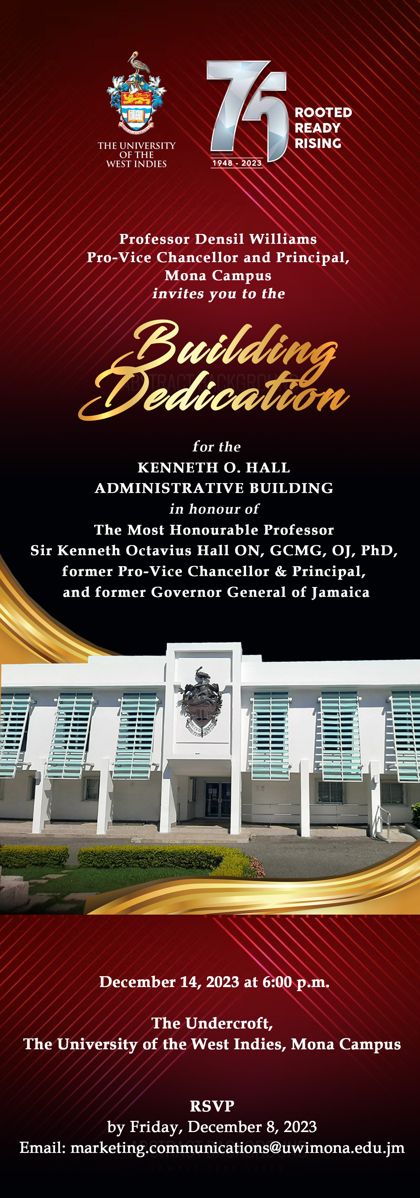 The Dedication of the Hall Building The University of the West Indies, Mona, Jamaica